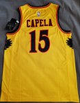 NBA 15 Capela Atlanta Hawks 21-22 City Maillot jaune imprimé